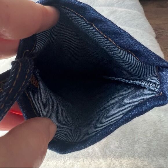 RARE Vintage 70s Levi’s Denim Jean Christmas Stocking Sock Indigo Blue USA - Picture 7 of 13